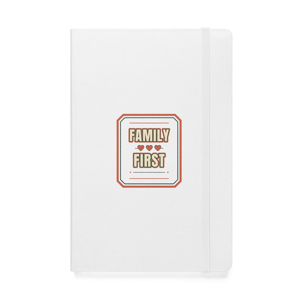 Family First Linked Hearts - Hardcover Notebook