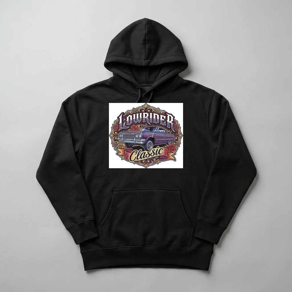 Neon Horizon Circuit Beast — Heavyweight Pullover Hoodie (Charcoal Black)