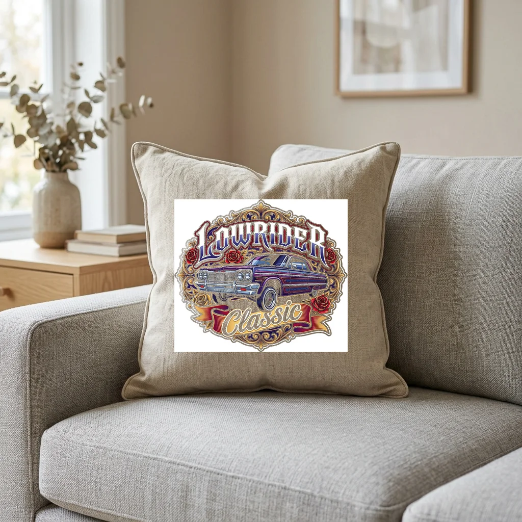 Neon Horizon Circuit Beast — Square Linen Throw Pillow 18x18 (Natural Linen)