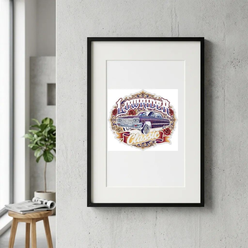 Neon Horizon Circuit Beast — Gallery Framed Art Poster (Exhibition Frame)