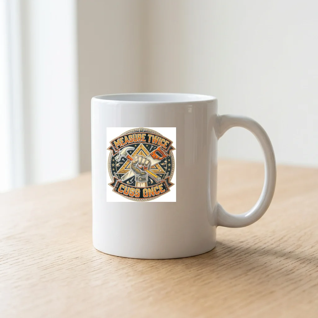 Midnight Mecha Protocol — Ceramic Coffee Mug 11oz (Glossy White)