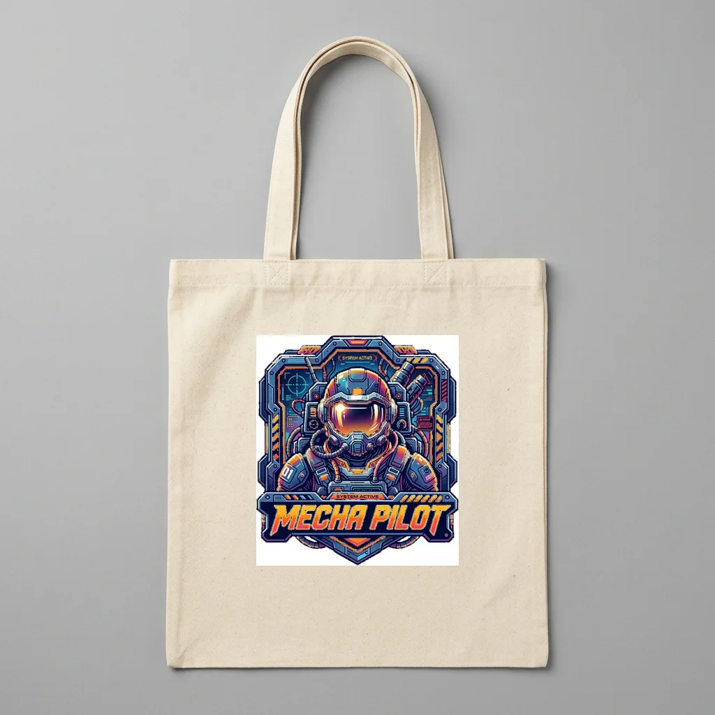 Solaris Cyber Cityscape — Organic Cotton Canvas Tote Bag (Natural)