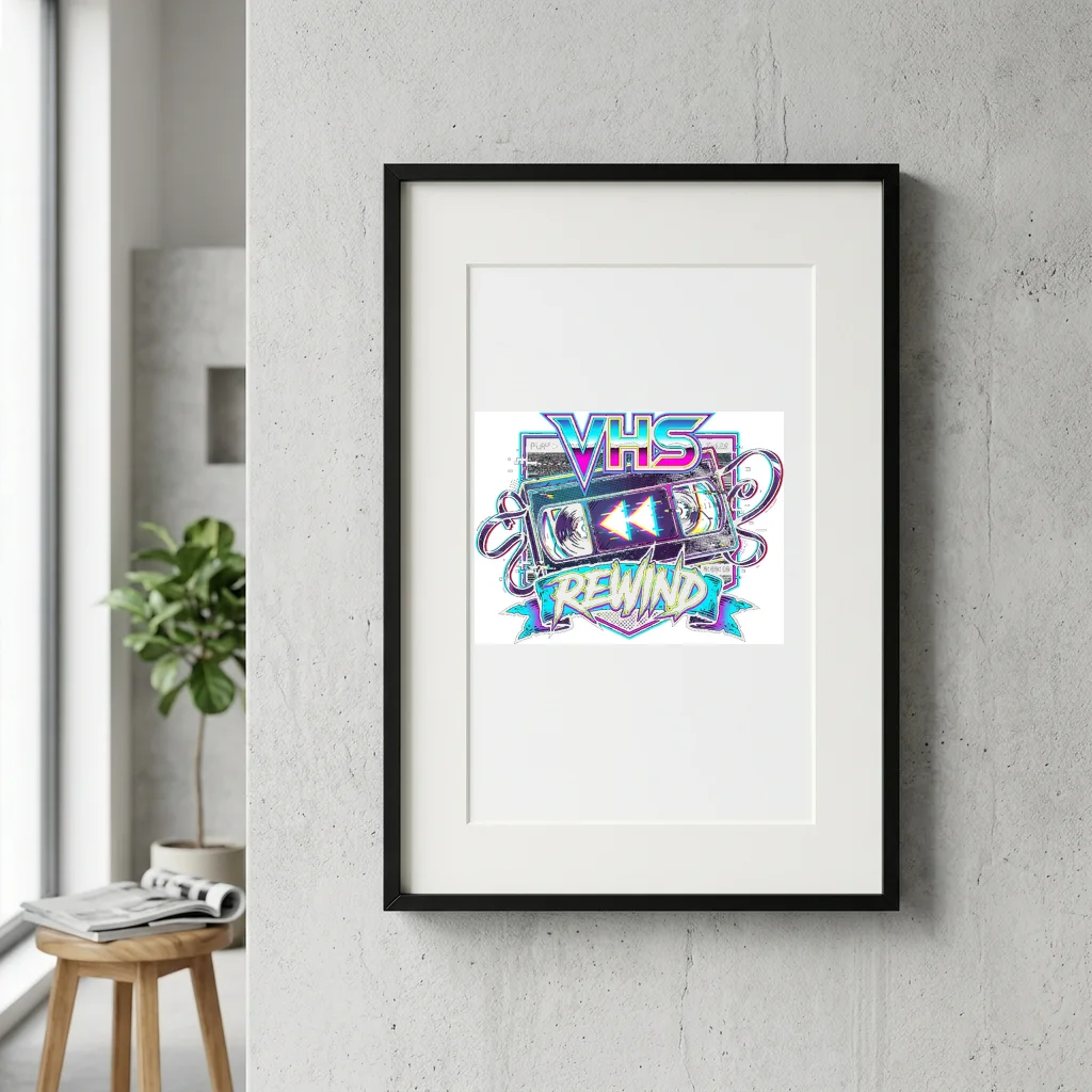 Cyberpunk Katana Overload — Gallery Framed Art Poster (Exhibition Frame)