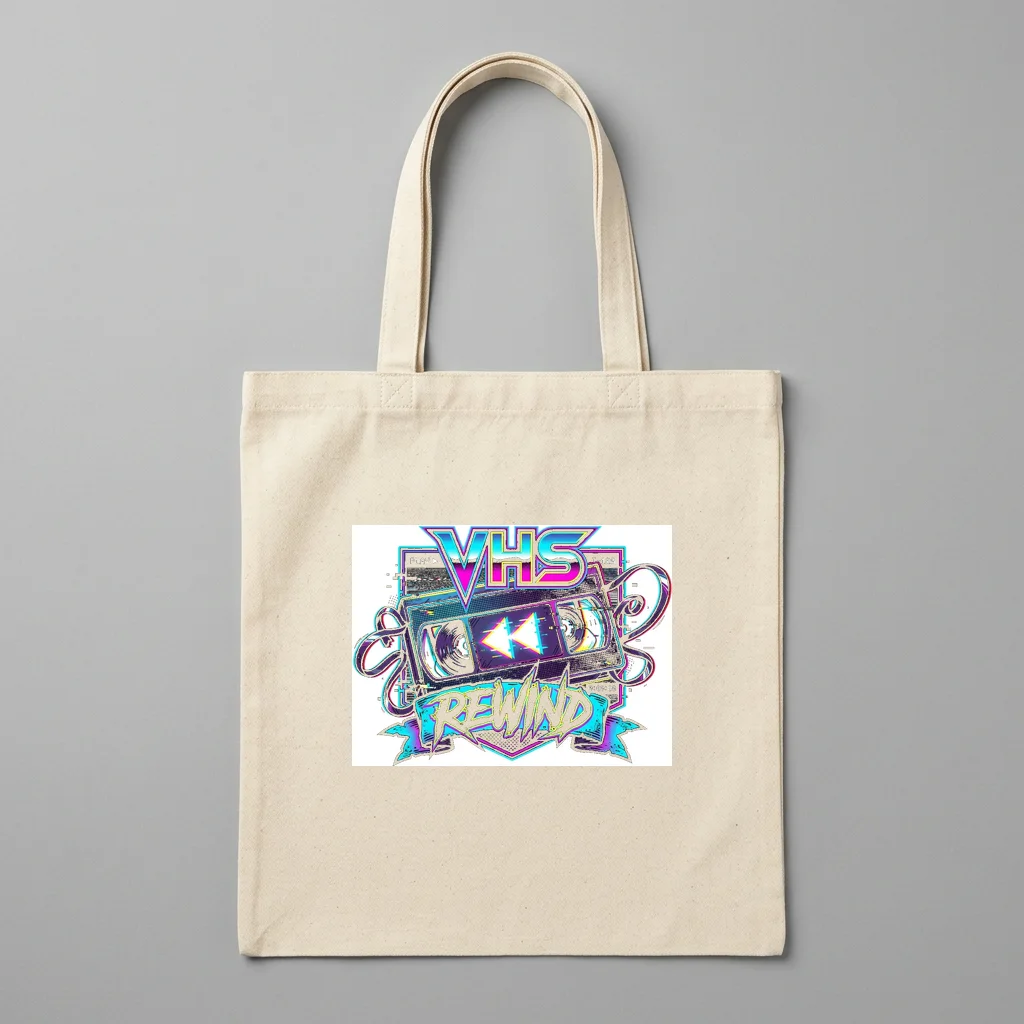 Cyberpunk Katana Overload — Organic Cotton Canvas Tote Bag (Natural)