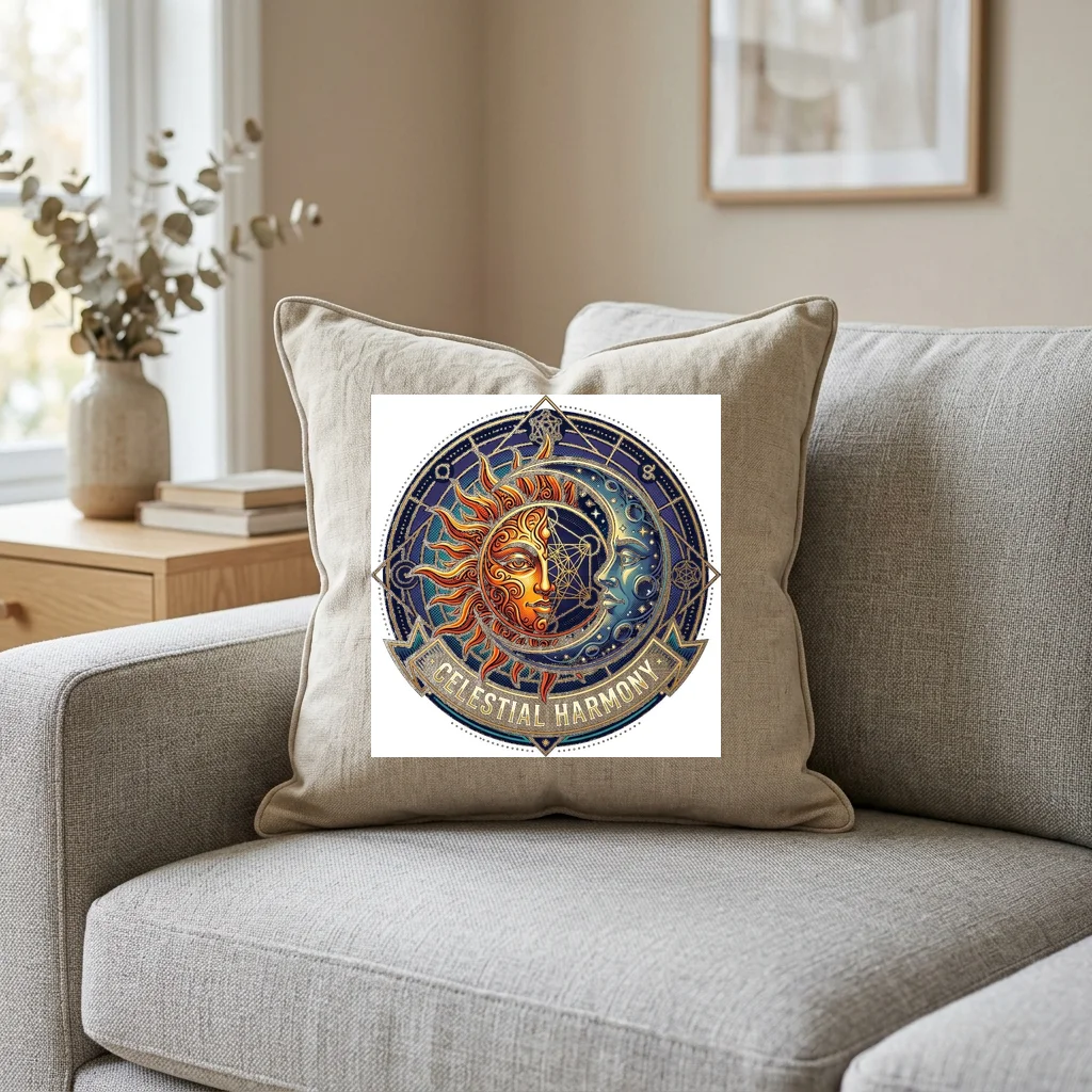 Subway District Neon Phantom — Square Linen Throw Pillow 18x18 (Natural Linen)