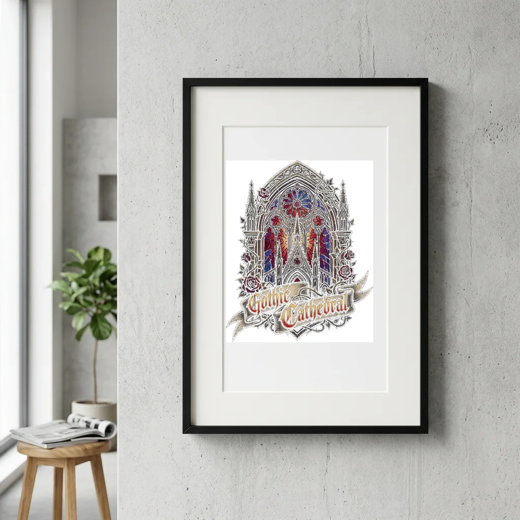 Darkwave Industrial Monolith — Gallery Framed Art Poster (Exhibition Frame)