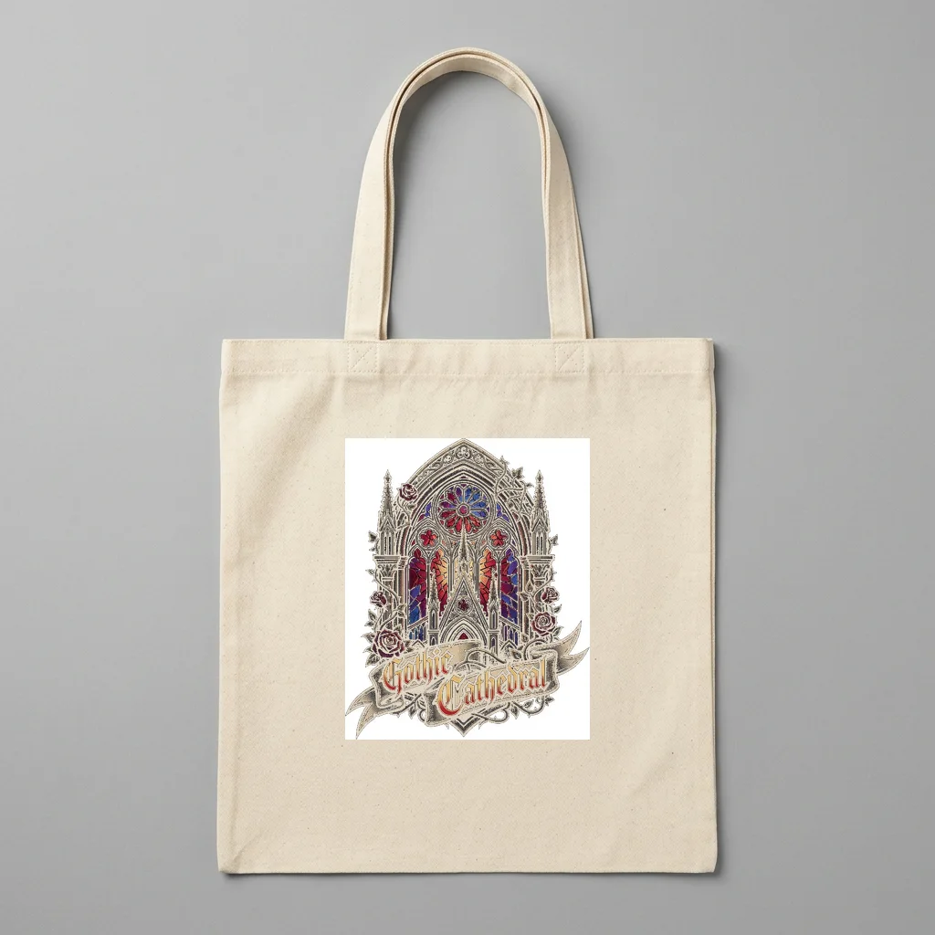 Darkwave Industrial Monolith — Organic Cotton Canvas Tote Bag (Natural)