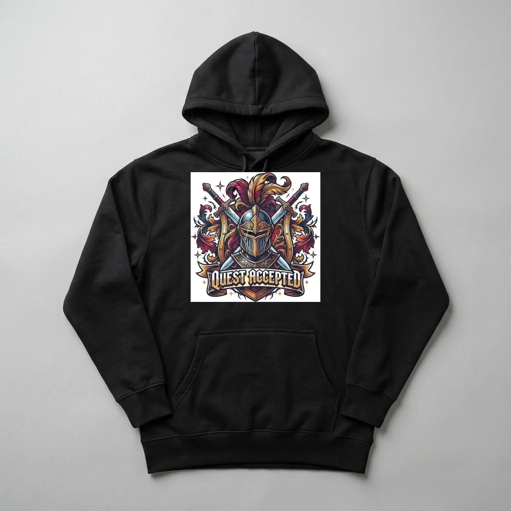 Sector 7 Cybernetic Enforcer — Heavyweight Pullover Hoodie (Charcoal Black)