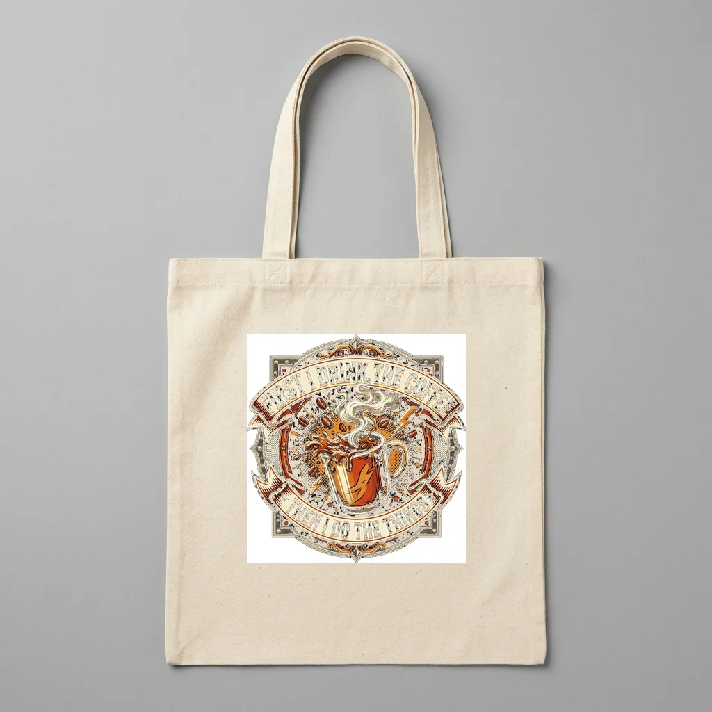 Cyber Lotus Sacred Geometry — Organic Cotton Canvas Tote Bag (Natural)