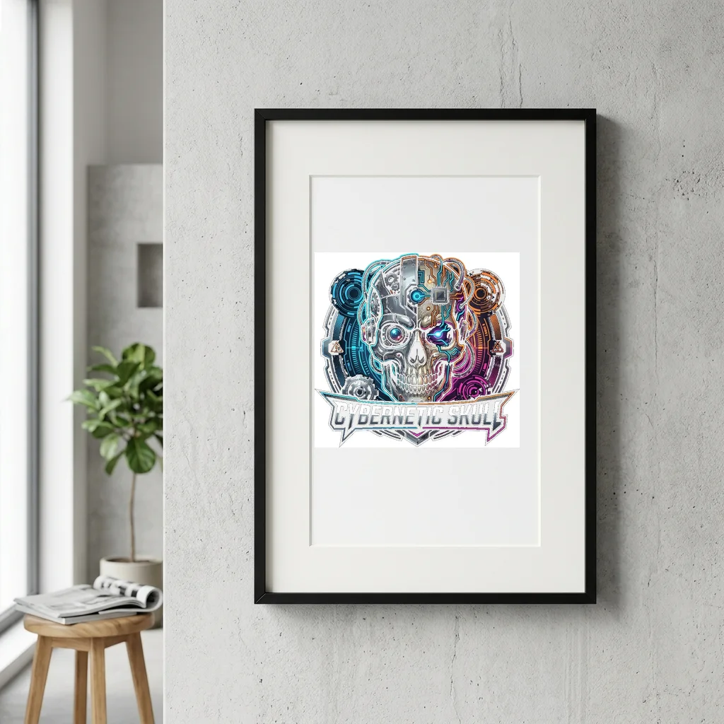 Neon Demon Hannya Mask — Gallery Framed Art Poster (Exhibition Frame)