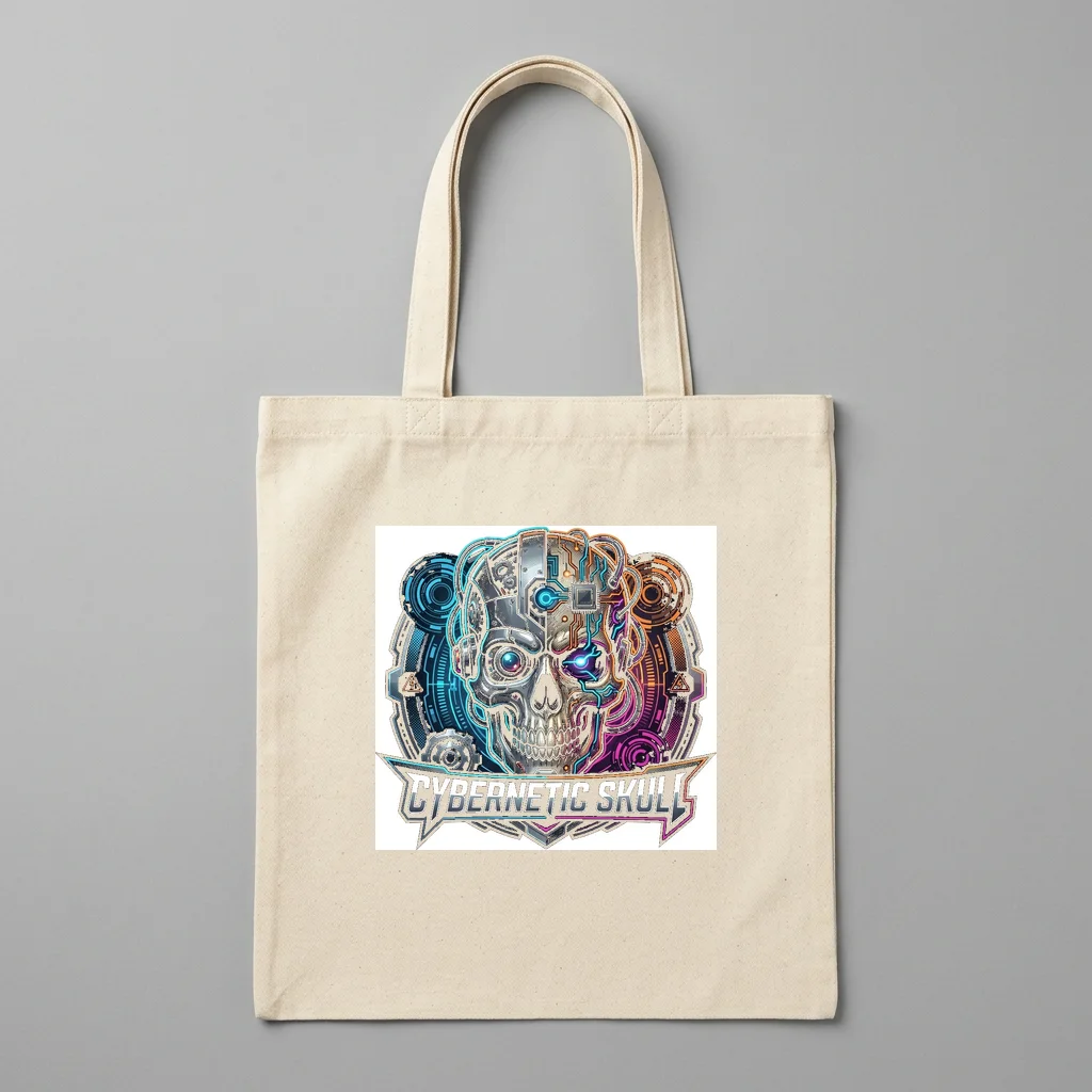 Neon Demon Hannya Mask — Organic Cotton Canvas Tote Bag (Natural)