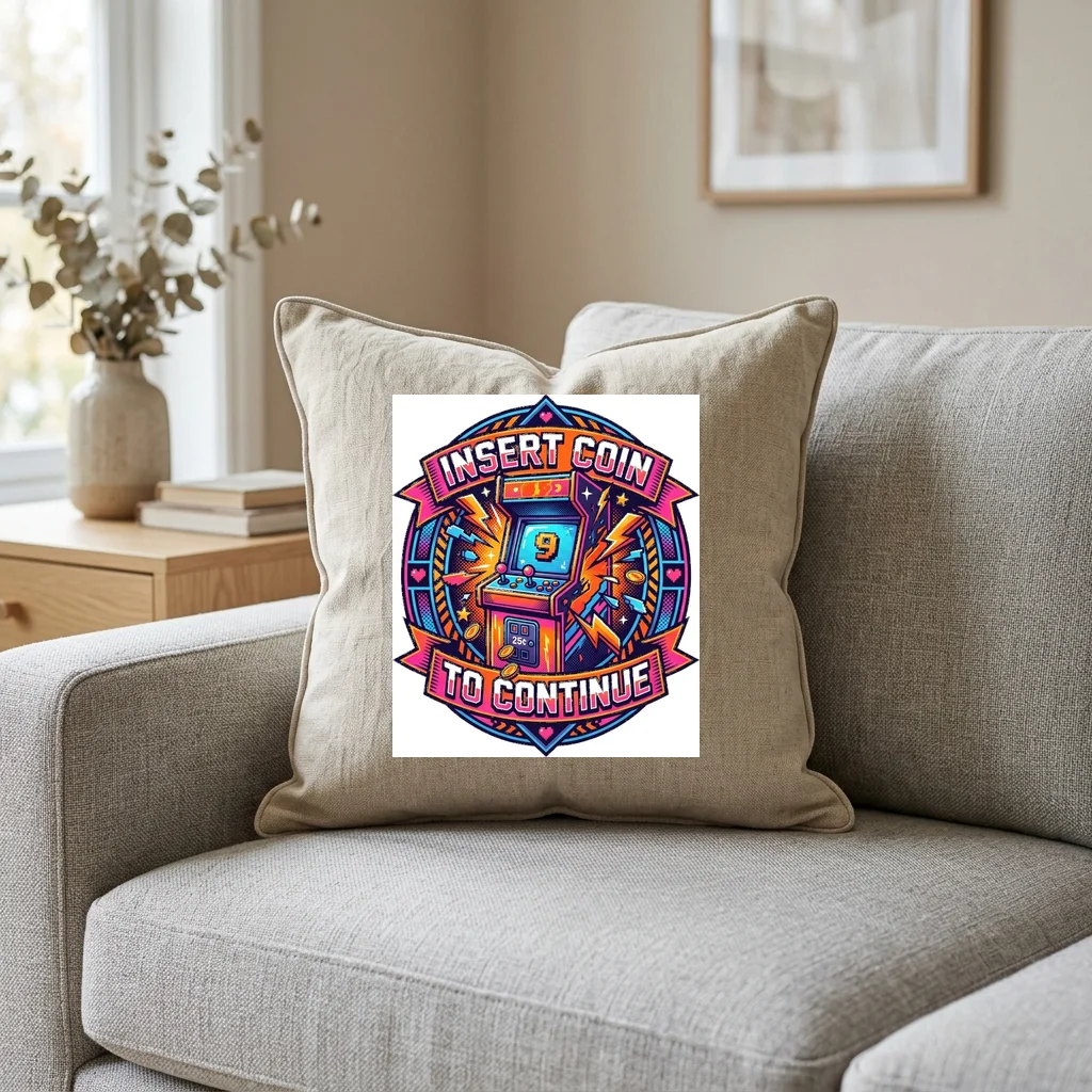 Night City Streetwear Division — Square Linen Throw Pillow 18x18 (Natural Linen)