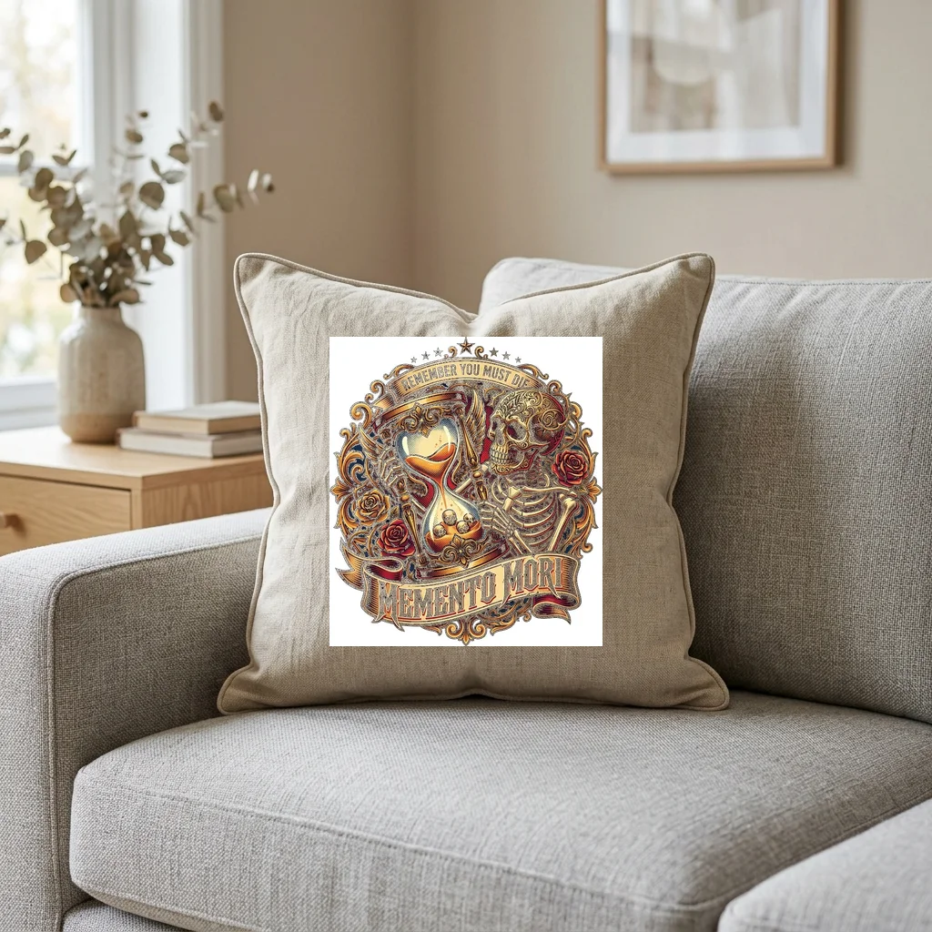 Chrome Heart Cyber Punk — Square Linen Throw Pillow 18x18 (Natural Linen)