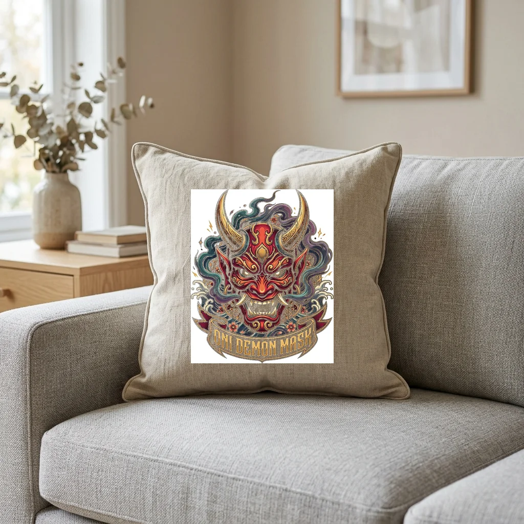 Spectral Grid Cyber Void — Square Linen Throw Pillow 18x18 (Natural Linen)