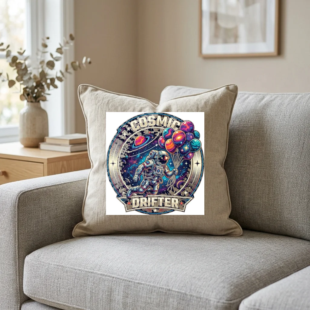 Neon Outrun Retro Highway — Square Linen Throw Pillow 18x18 (Natural Linen)