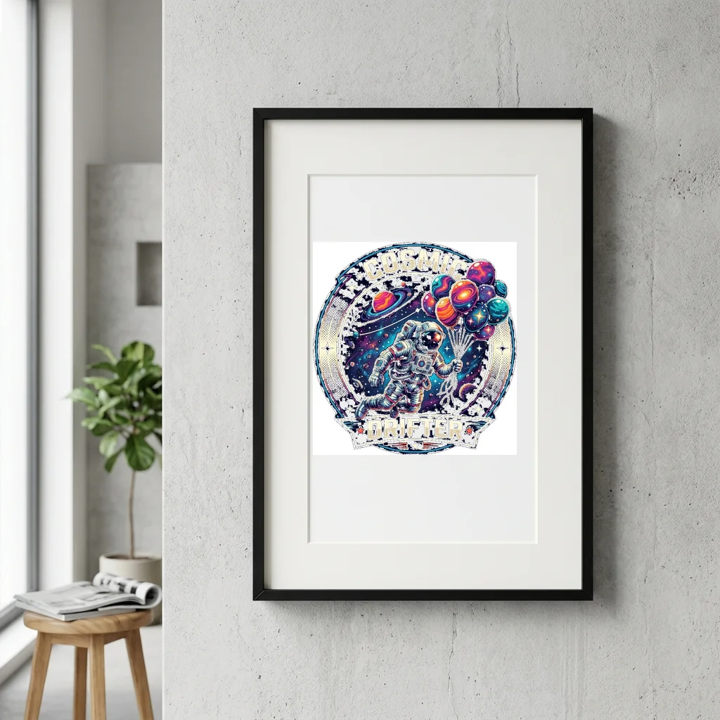 Neon Outrun Retro Highway — Gallery Framed Art Poster (Exhibition Frame)