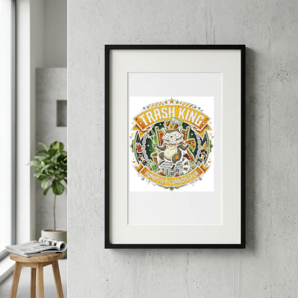 Cyberpunk Oni Demon Mask — Gallery Framed Art Poster (Exhibition Frame)