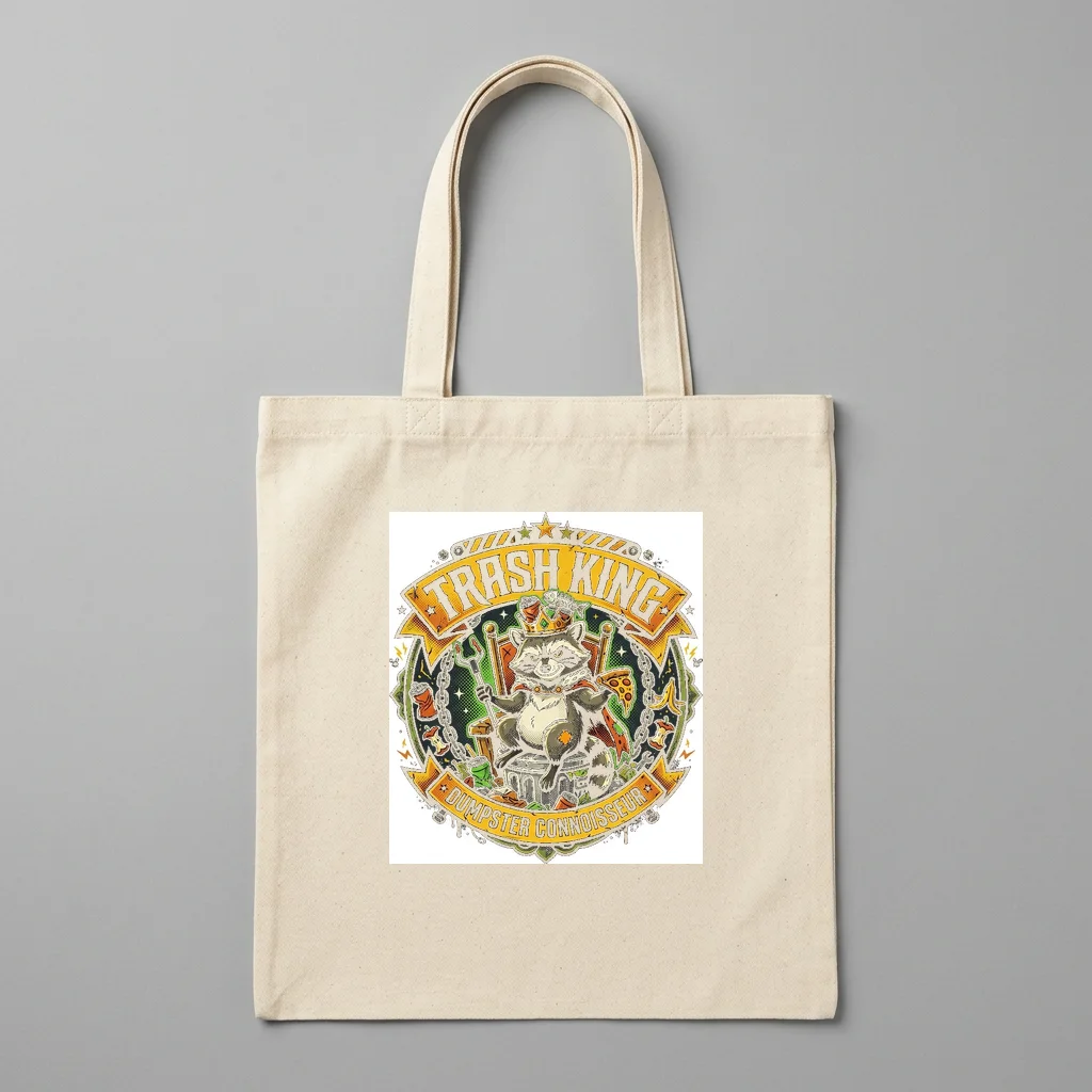 Cyberpunk Oni Demon Mask — Organic Cotton Canvas Tote Bag (Natural)