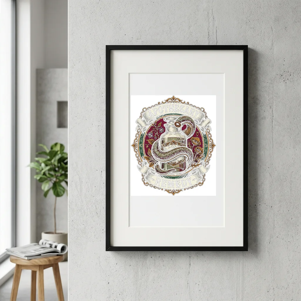 Solar Flare Cyber Horizon — Gallery Framed Art Poster (Exhibition Frame)
