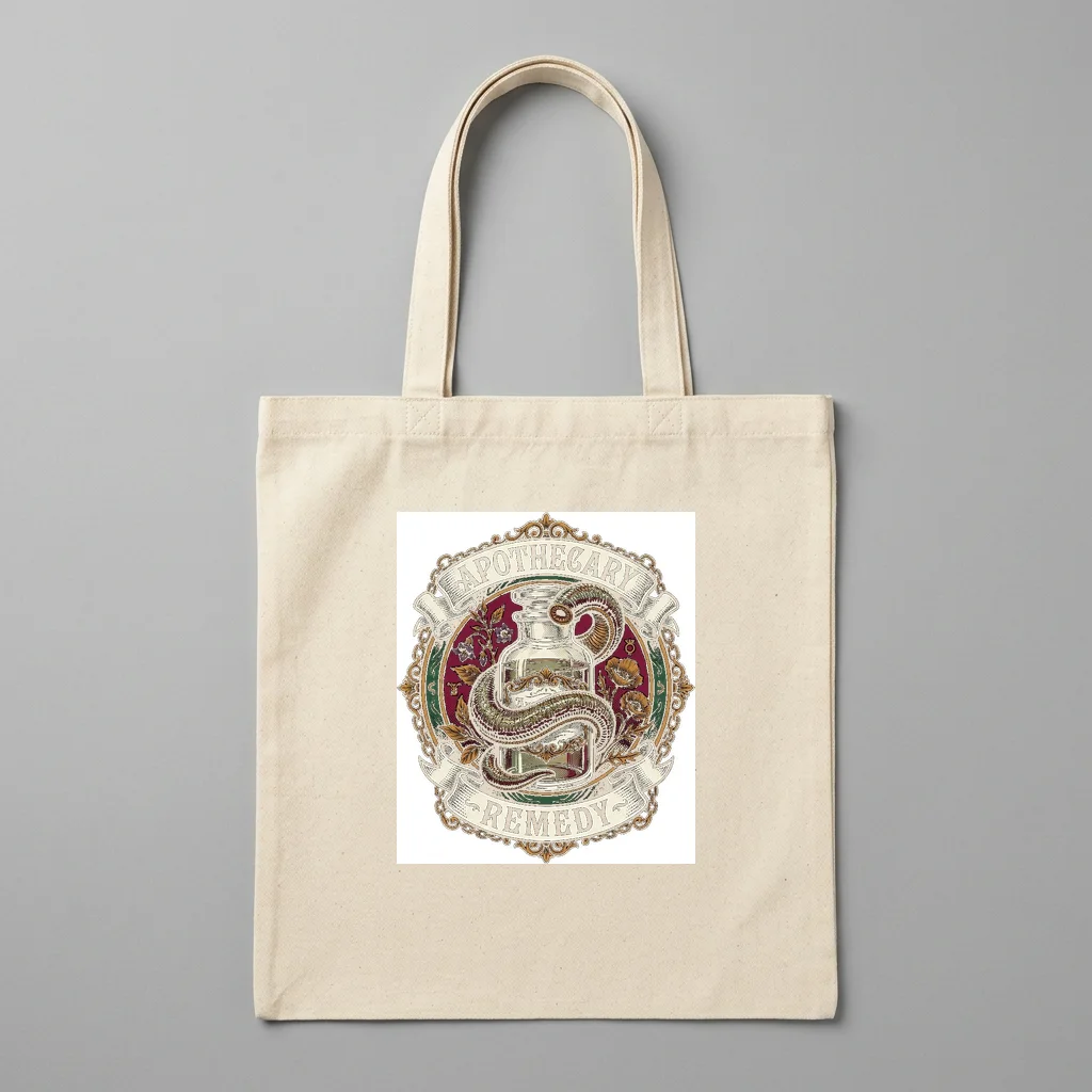 Solar Flare Cyber Horizon — Organic Cotton Canvas Tote Bag (Natural)