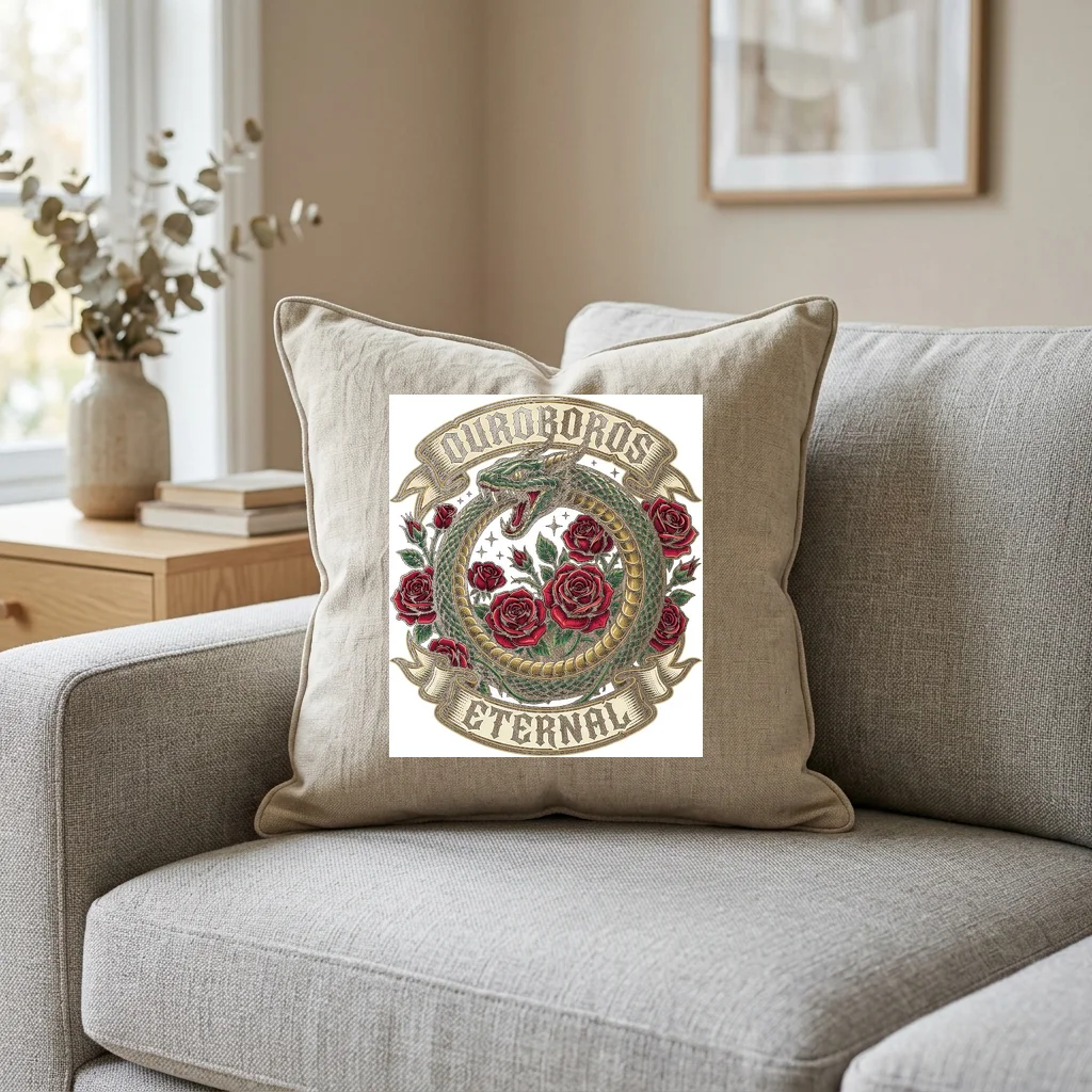 Cyberpunk Tiger Stealth Unit — Square Linen Throw Pillow 18x18 (Natural Linen)