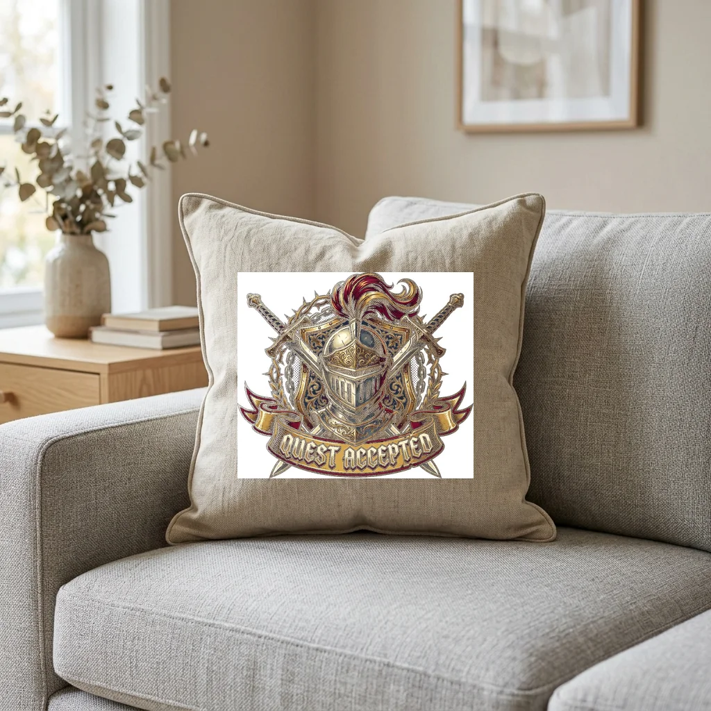 Kuroshio Neon Current — Square Linen Throw Pillow 18x18 (Natural Linen)