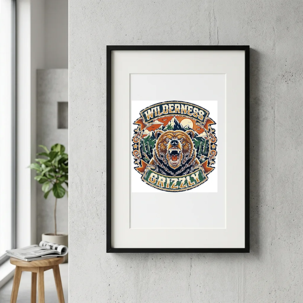 Cybernetic Falcon Sky Patrol — Gallery Framed Art Poster (Exhibition Frame)