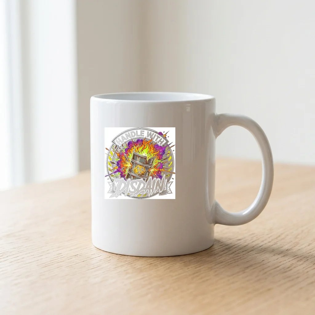 Retro Mecha Battle Arena — Ceramic Coffee Mug 11oz (Glossy White)