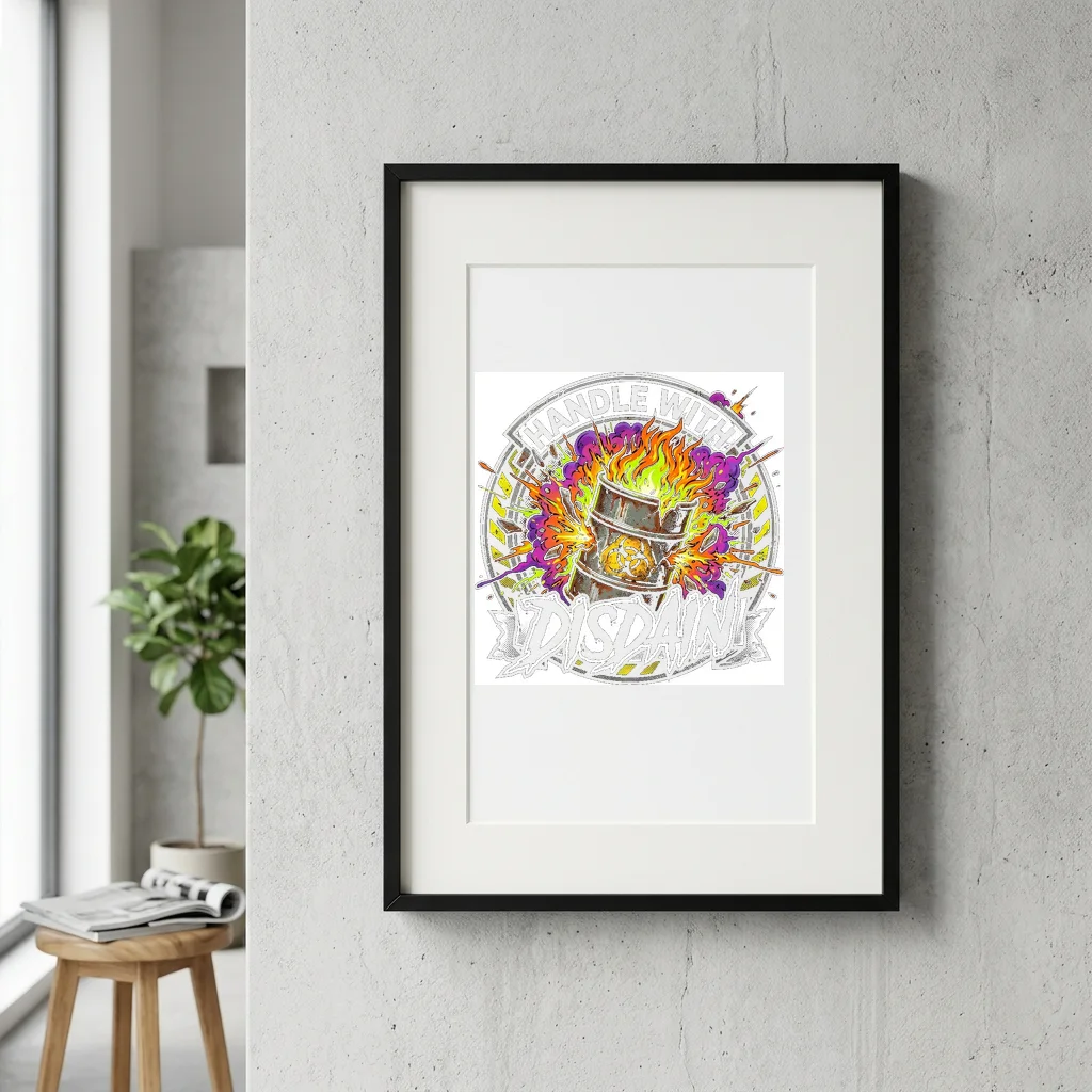 Retro Mecha Battle Arena — Gallery Framed Art Poster (Exhibition Frame)