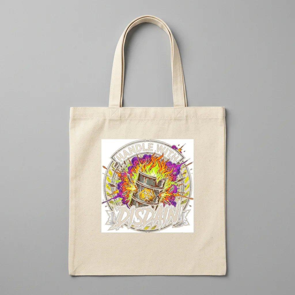 Retro Mecha Battle Arena — Organic Cotton Canvas Tote Bag (Natural)