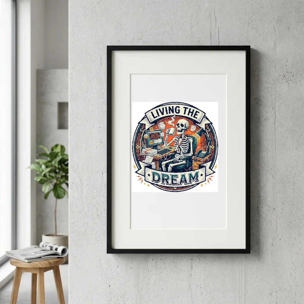 Pixel Cyber Wolf Howl — Gallery Framed Art Poster (Exhibition Frame)