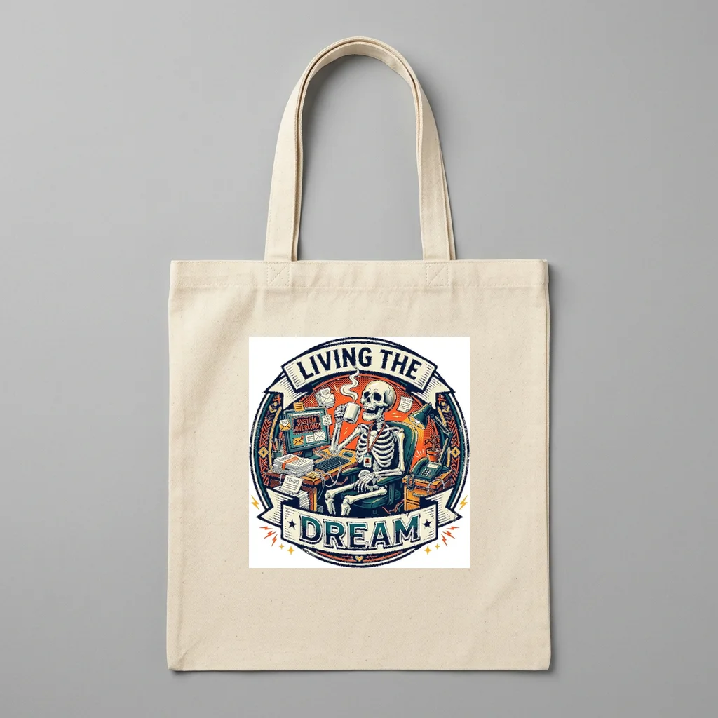Pixel Cyber Wolf Howl — Organic Cotton Canvas Tote Bag (Natural)