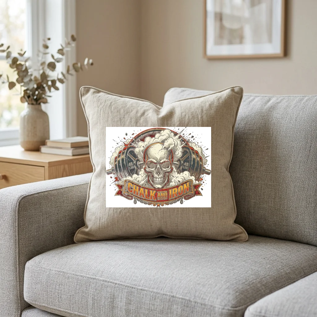 Retro Synthwave Sunset Cruise — Square Linen Throw Pillow 18x18 (Natural Linen)