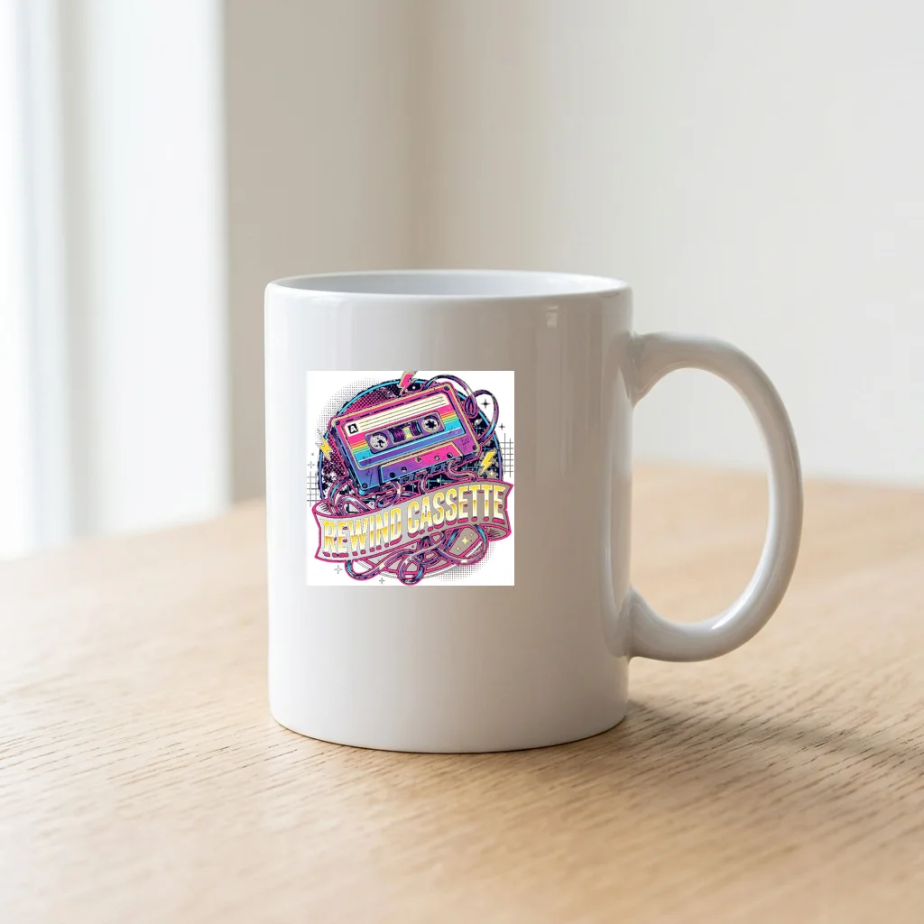 Arcade Token Insert Coin — Ceramic Coffee Mug 11oz (Glossy White)
