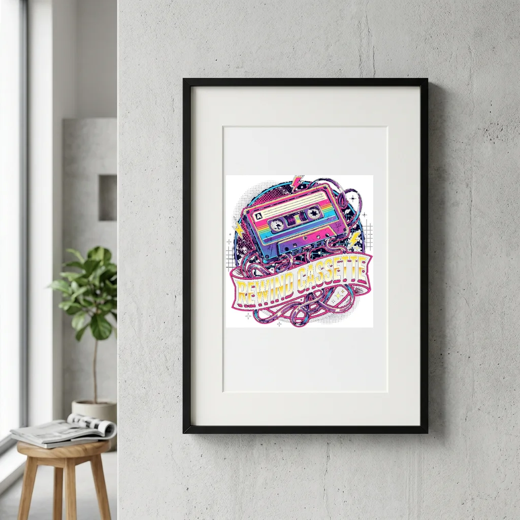Arcade Token Insert Coin — Gallery Framed Art Poster (Exhibition Frame)