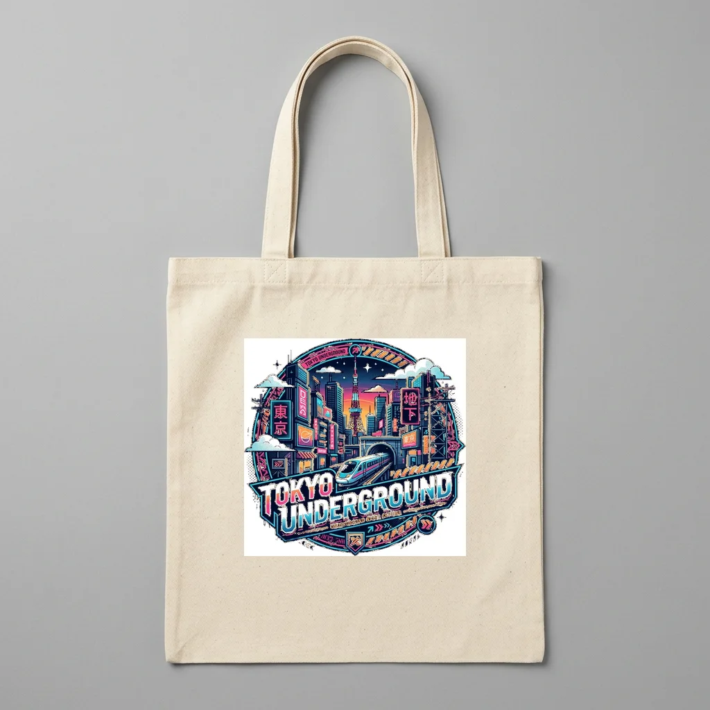 Pixel Cybernetic Ronin — Organic Cotton Canvas Tote Bag (Natural)