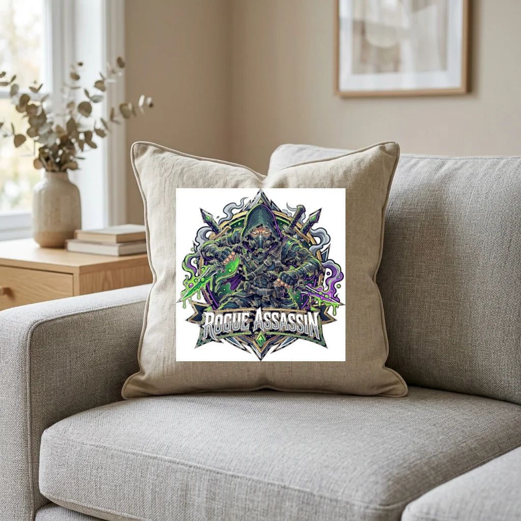 Pixel Cybernetic Tiger — Square Linen Throw Pillow 18x18 (Natural Linen)
