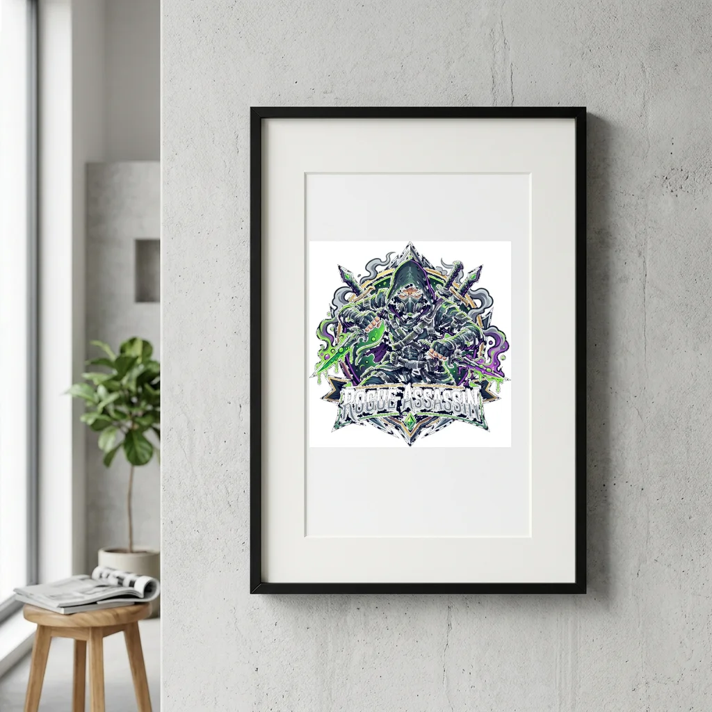Pixel Cybernetic Tiger — Gallery Framed Art Poster (Exhibition Frame)