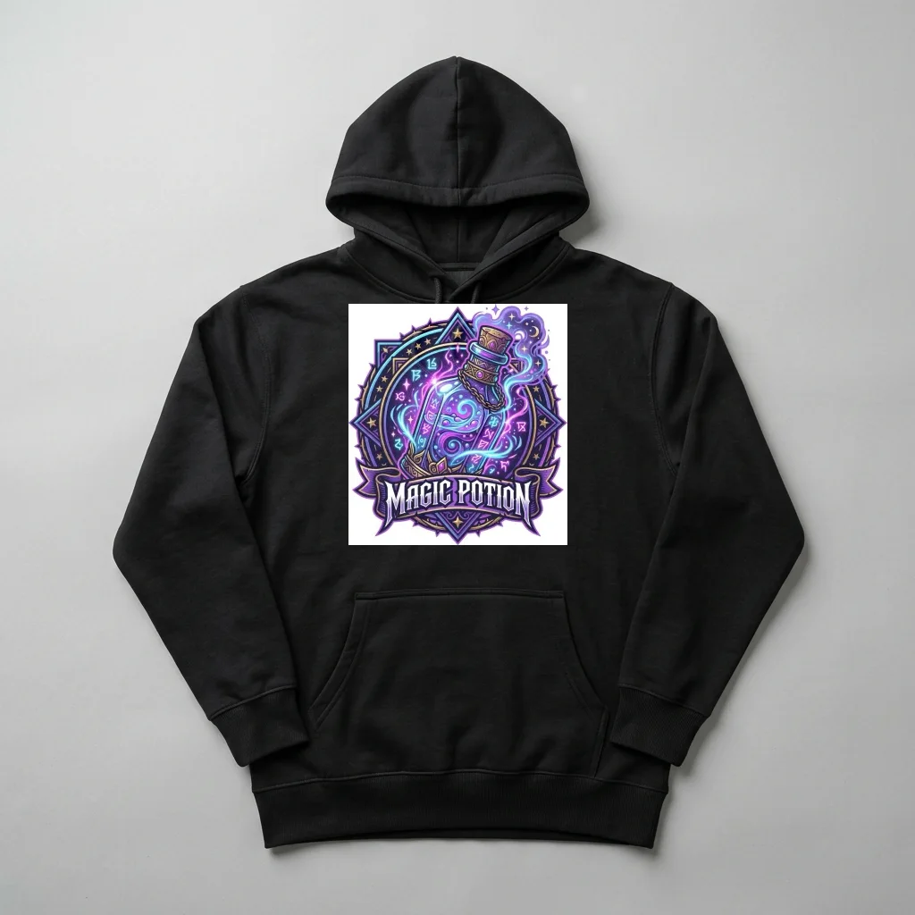 Retro Neon Cyberpunk Arcade — Heavyweight Pullover Hoodie (Charcoal Black)