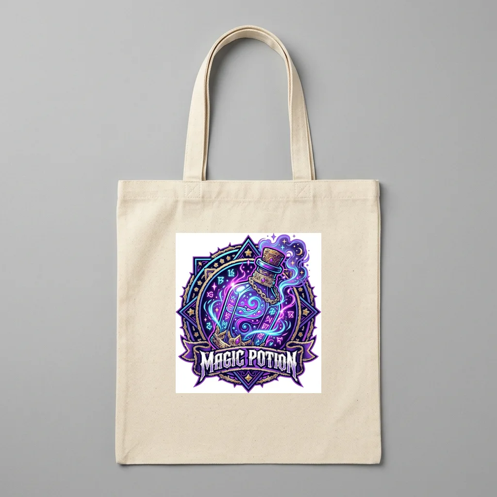 Retro Neon Cyberpunk Arcade — Organic Cotton Canvas Tote Bag (Natural)