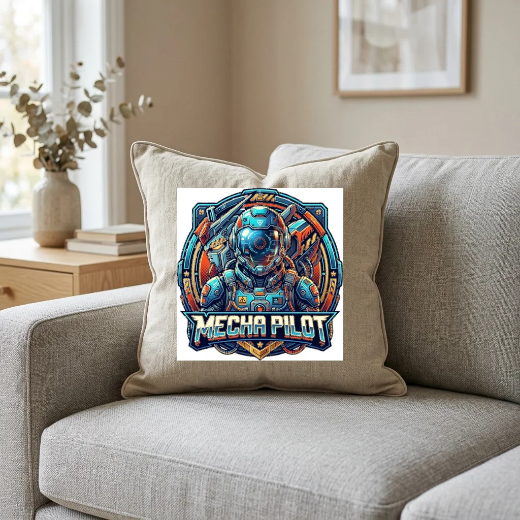 Pixel Knight Dragon Lair — Square Linen Throw Pillow 18x18 (Natural Linen)