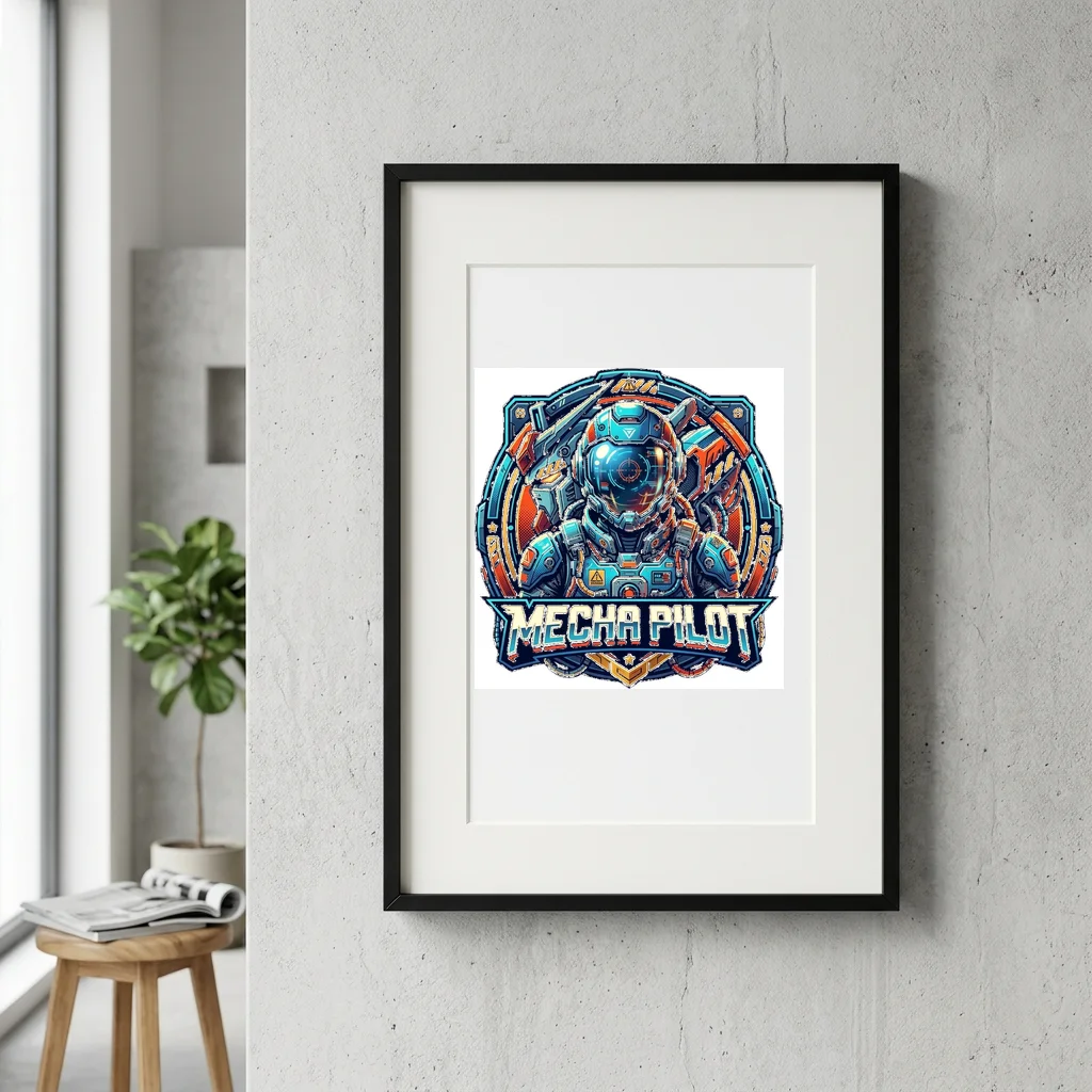 Pixel Knight Dragon Lair — Gallery Framed Art Poster (Exhibition Frame)