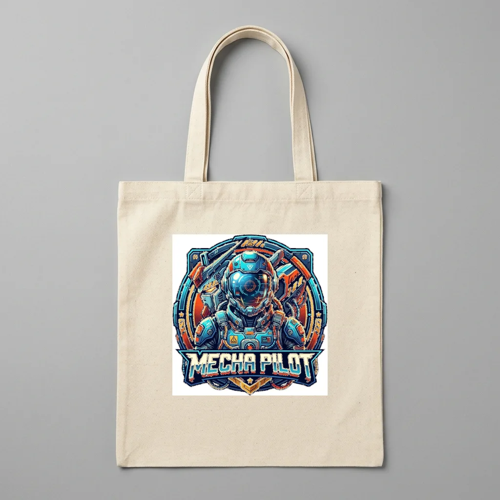 Pixel Knight Dragon Lair — Organic Cotton Canvas Tote Bag (Natural)