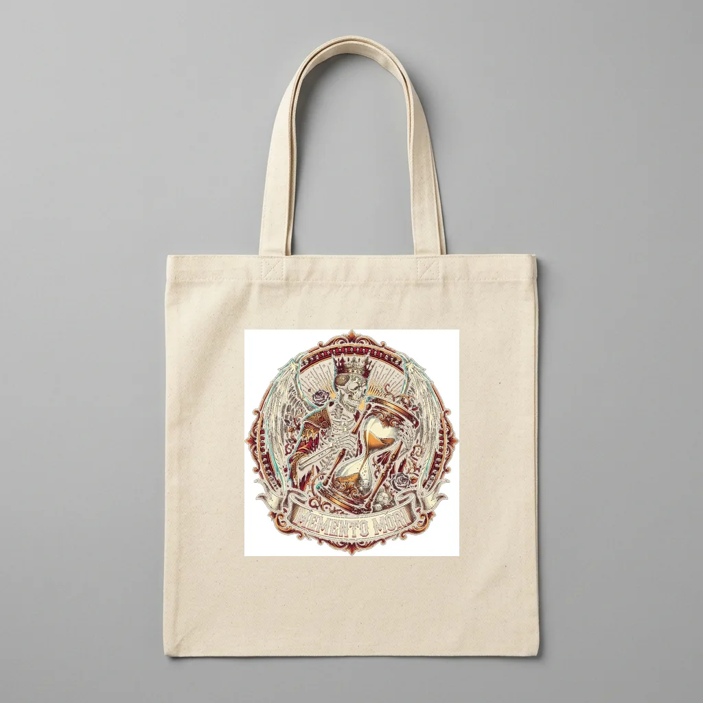 Pixel Cyberpunk Skyline — Organic Cotton Canvas Tote Bag (Natural)