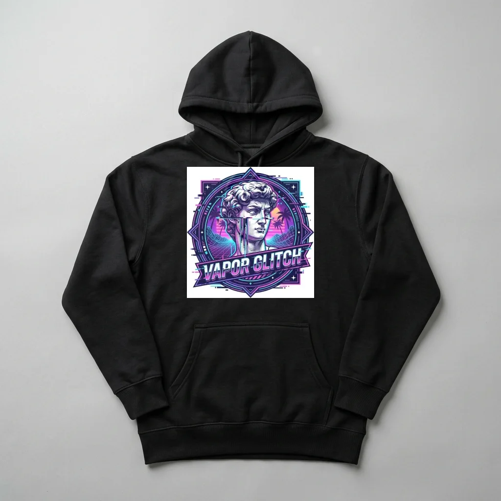 Pixel Cyber Ninja Shadow — Heavyweight Pullover Hoodie (Charcoal Black)
