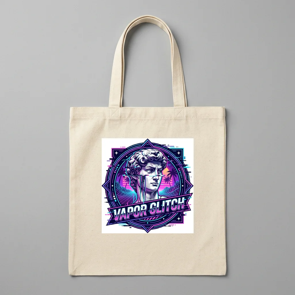Pixel Cyber Ninja Shadow — Organic Cotton Canvas Tote Bag (Natural)