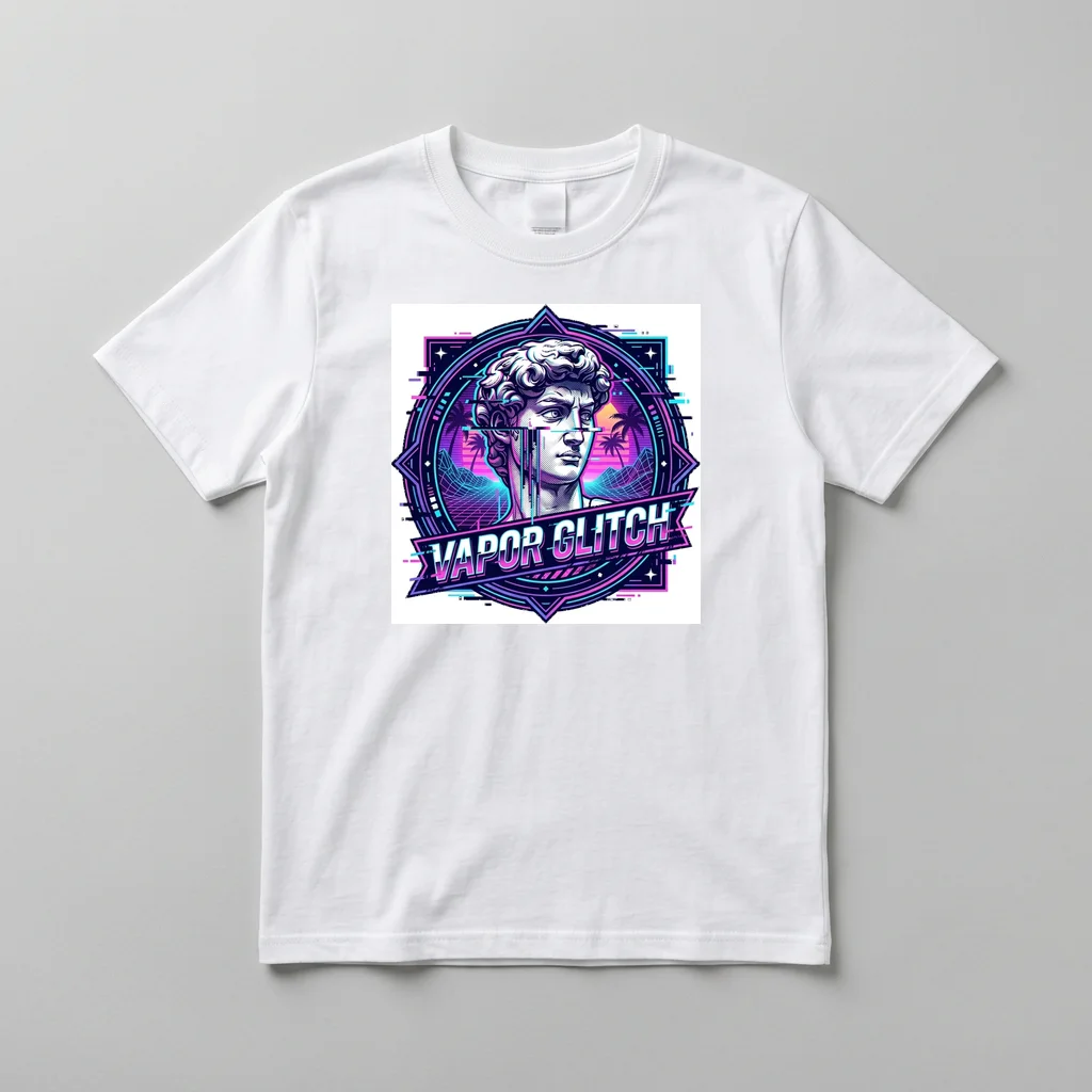 Pixel Cyber Ninja Shadow — Everyday Crewneck Tee (Pure White)