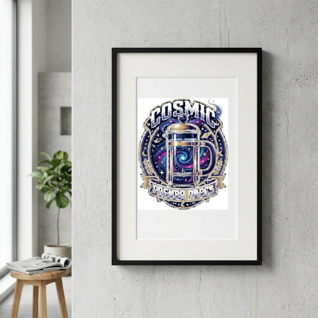 Pixel Outrun Vector Sunset — Gallery Framed Art Poster (Exhibition Frame)
