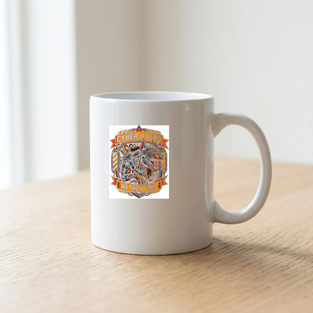 Pixel Cyber Beast Unleashed — Ceramic Coffee Mug 11oz (Glossy White)