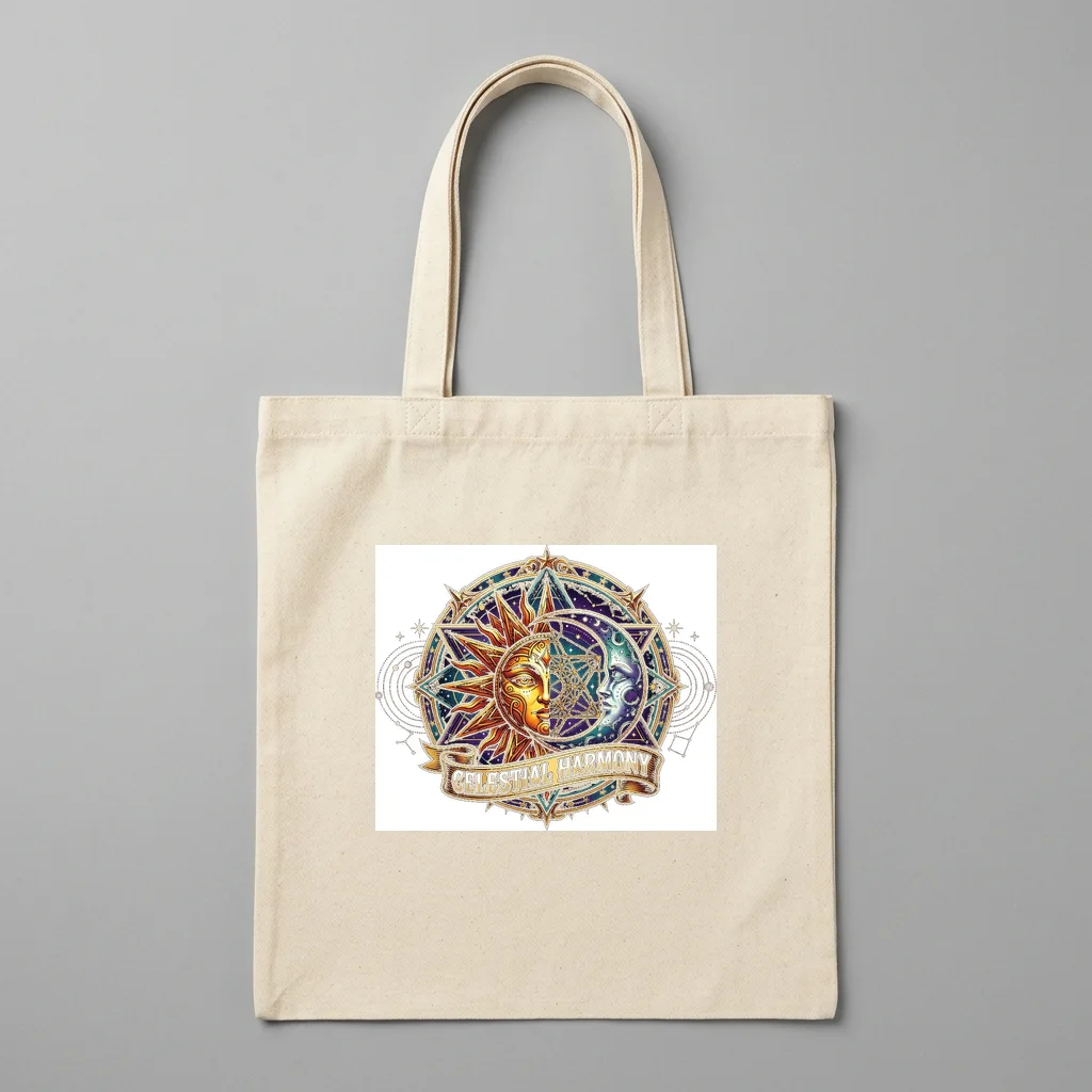 Starlight Fox Celestial Tail — Organic Cotton Canvas Tote Bag (Natural)